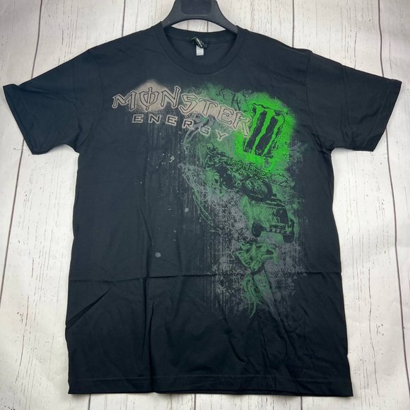 Vintage Monster Energy Printed XL T-Shirt Black Men New - Picture 1 of 9